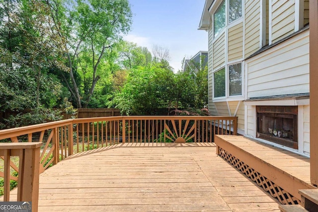 873 Monroe Cir NE, Atlanta, GA 30308 - deck with fence and exterior fireplace