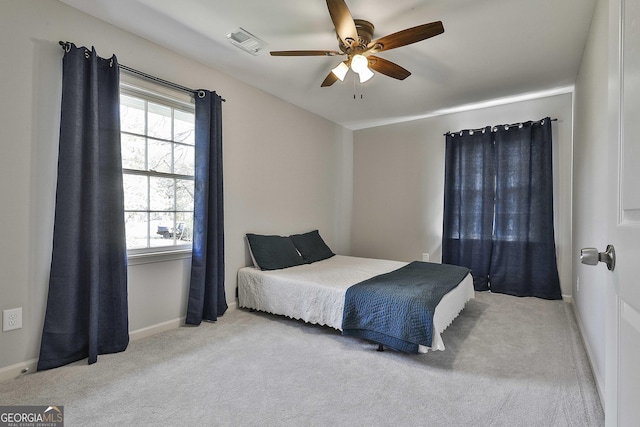 31 Festiva Dr, Newnan, GA 30263 - bedroom with carpet, visible vents, baseboards, and a ceiling fan