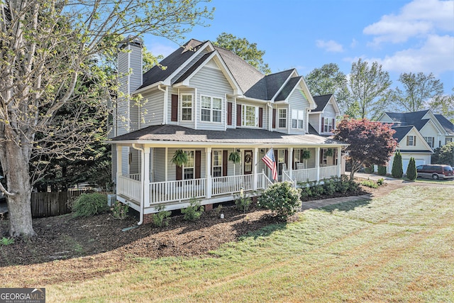 60 Bartlett Way, Dallas, GA 30157 - view of front of house featuring a chimney and a porch