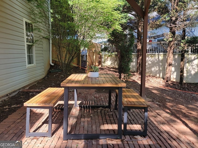 60 Bartlett Way, Dallas, GA 30157 - deck featuring fence, outdoor dining space, and a patio