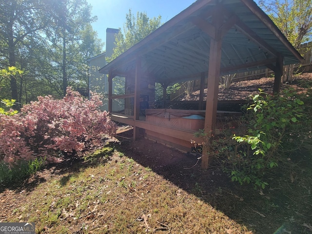60 Bartlett Way, Dallas, GA 30157 - view of yard featuring a deck, a gazebo, and a hot tub