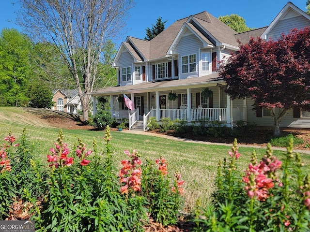 60 Bartlett Way, Dallas, GA 30157 - view of front facade with a porch and a front yard