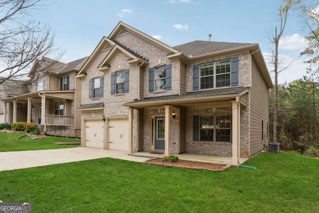 3892 Trillium Wood Trl, Snellville, GA 30039 - craftsman-style home with covered porch, an attached garage, driveway, and a front yard