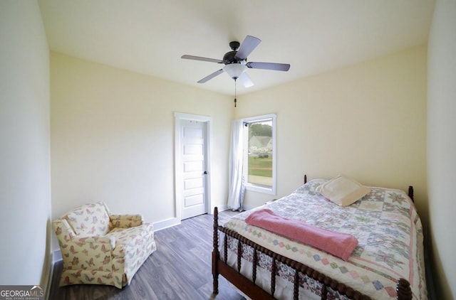 393 Old Good Hope Rd, Good Hope, GA 30641 - bedroom with baseboards, a ceiling fan, and wood finished floors