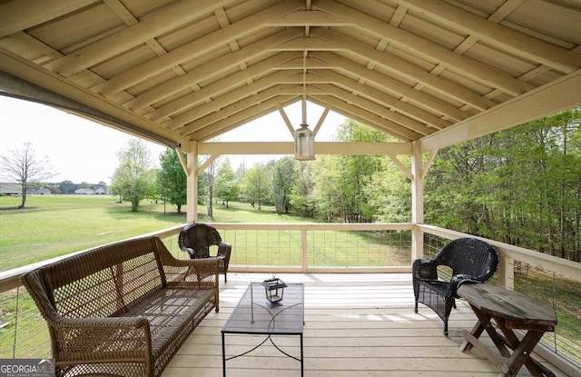 393 Old Good Hope Rd, Good Hope, GA 30641 - wooden terrace featuring an outdoor living space and a lawn