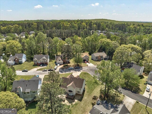 3612 River Mill Ct, Ellenwood, GA 30294 - bird's eye view with a residential view and a forest view