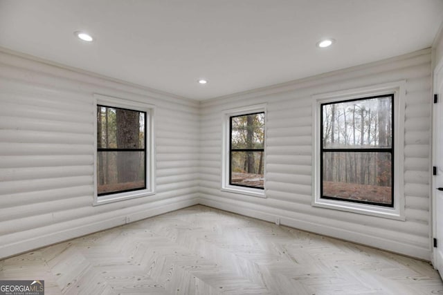 155 Indian Bend Dr, Lagrange, GA 30240 - unfurnished room featuring recessed lighting and rustic walls