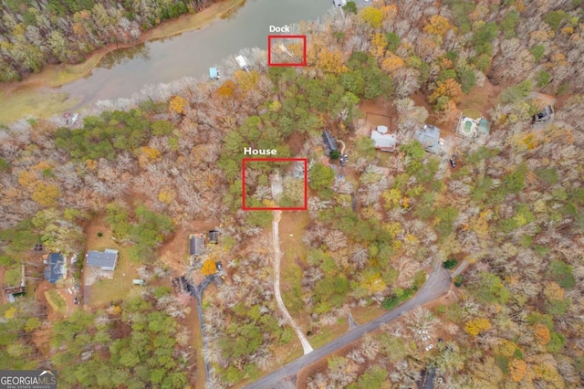 155 Indian Bend Dr, Lagrange, GA 30240 - birds eye view of property featuring a water view