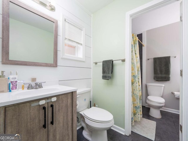 244 Sherwood Ln, Brunswick, GA 31525 - full bathroom featuring vanity, tile patterned flooring, and curtained shower