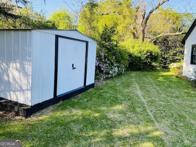 view of shed