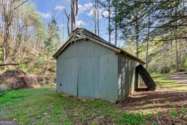 view of shed