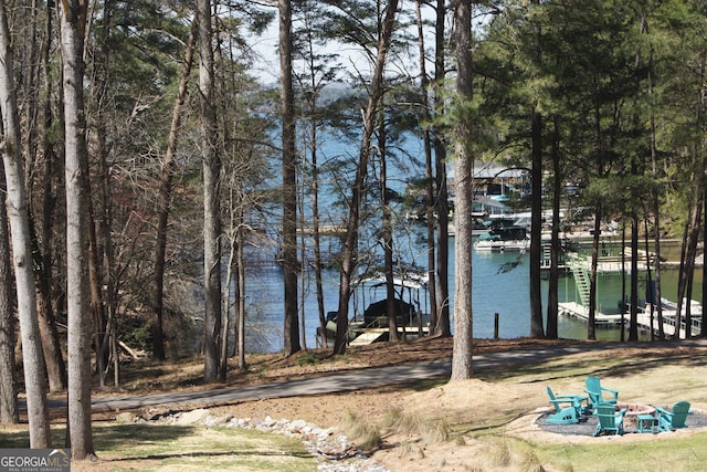 1762 Green Rd, Buford, GA 30518 - property view of water featuring a dock