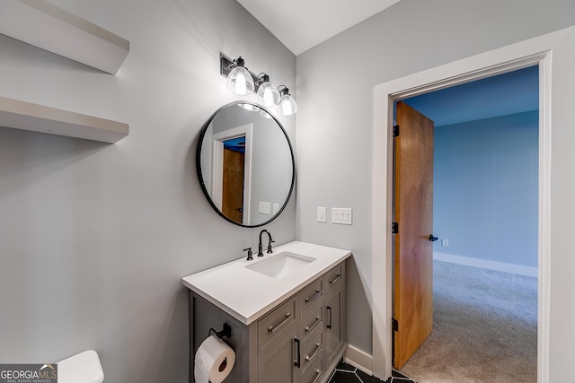1762 Green Rd, Buford, GA 30518 - bathroom featuring vanity and baseboards