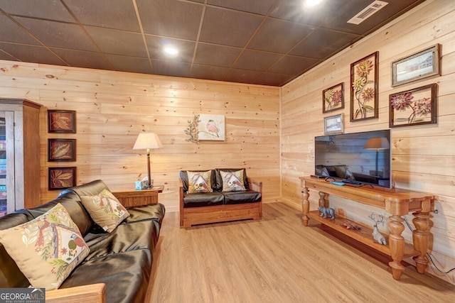 425 Rhonda Ln, Mineral Bluff, GA 30559 - living area with wood walls, wood finished floors, and recessed lighting