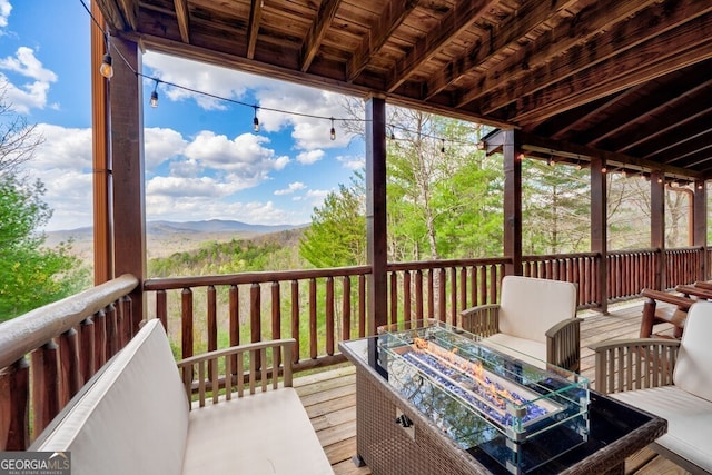 425 Rhonda Ln, Mineral Bluff, GA 30559 - wooden deck featuring a mountain view