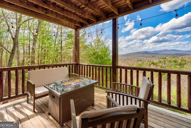 425 Rhonda Ln, Mineral Bluff, GA 30559 - wooden deck with outdoor lounge area
