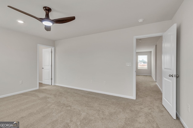 219 Rusty Plow Ln Unit 69, Perry, GA 31069 - empty room featuring recessed lighting, light colored carpet, baseboards, and ceiling fan