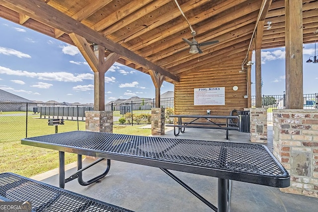 219 Rusty Plow Ln Unit 69, Perry, GA 31069 - view of patio / terrace with fence and a ceiling fan