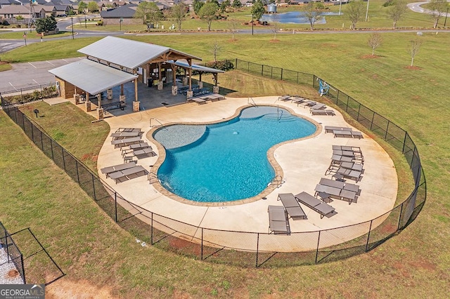 219 Rusty Plow Ln Unit 69, Perry, GA 31069 - pool featuring a gazebo, a patio area, fence, and a lawn