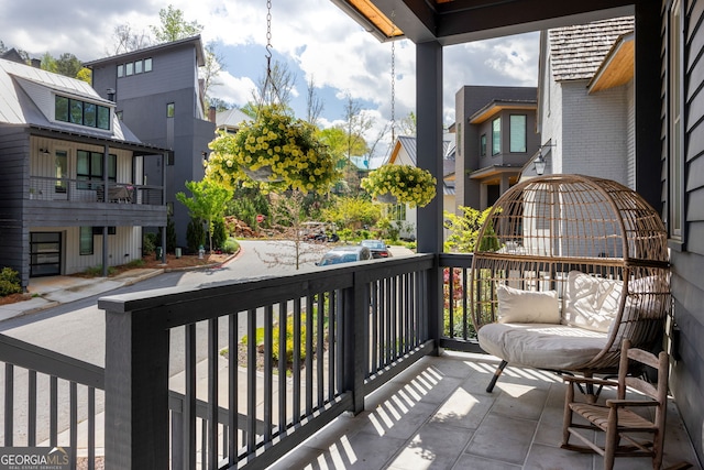 balcony with a residential view