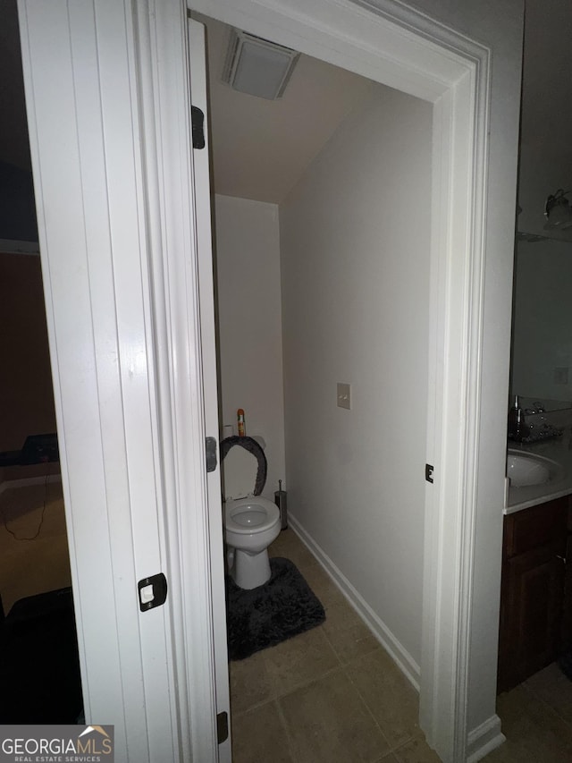 3627 Mcclaren Way, Lawrenceville, GA 30044 - bathroom with tile patterned floors, visible vents, baseboards, and toilet