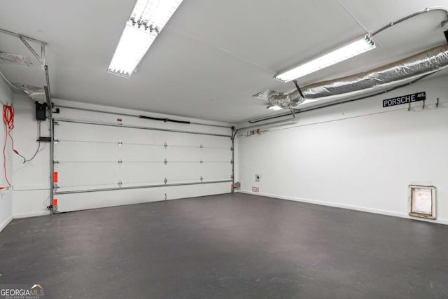 garage with baseboards