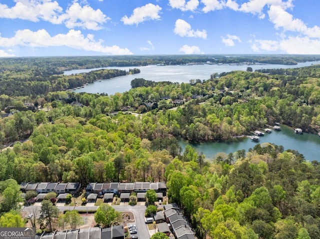 6500 Gaines Ferry Rd, Flowery Branch, GA 30542 - bird's eye view featuring a view of trees and a water view