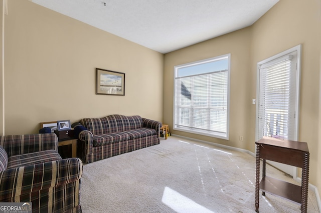 1250 Parkwood Cir SE Unit 2310, Atlanta, GA 30339 - carpeted living room with baseboards