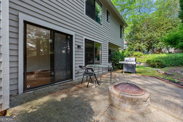 890 Muirfield Rdg, Marietta, GA 30068 - view of patio / terrace with a fire pit and area for grilling