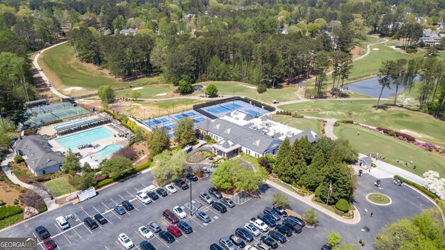 890 Muirfield Rdg, Marietta, GA 30068 - drone / aerial view featuring view of golf course and a water view