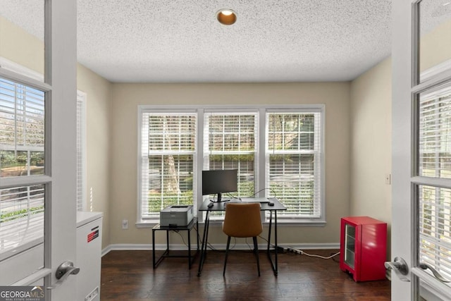 208 Bainbridge Dr, Atlanta, GA 30327 - office with baseboards, dark wood finished floors, and a wealth of natural light