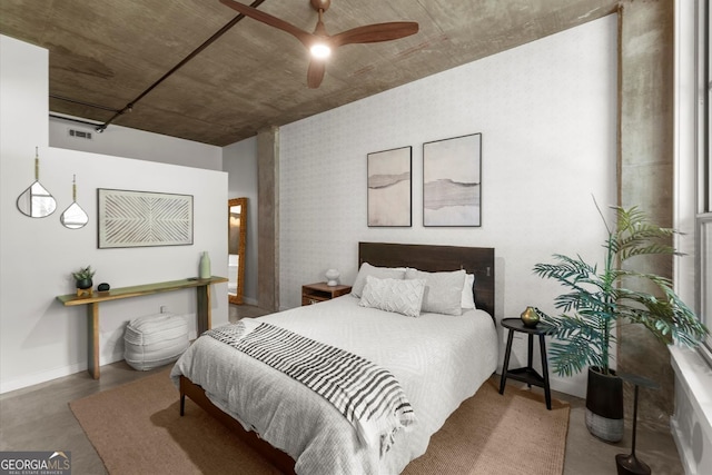 245 N Highland Ave NE Unit 220, Atlanta, GA 30307 - bedroom with baseboards and ceiling fan
