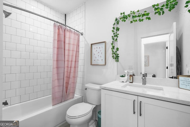 2614 Talley St, Decatur, GA 30030 - bathroom featuring shower / bath combo with shower curtain, toilet, and vanity