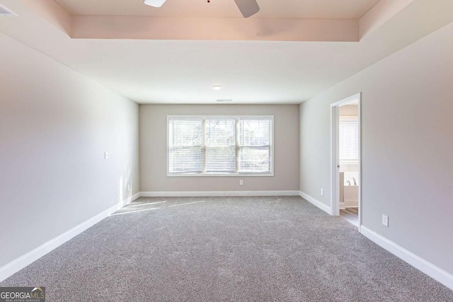 417 Flowery Branch Ct, Villa Rica, GA 30180 - unfurnished room with carpet flooring, visible vents, baseboards, and ceiling fan