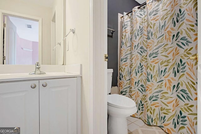 5177 Cabot Creek Dr, Buford, GA 30518 - full bath featuring vanity, a shower with shower curtain, and tile patterned flooring