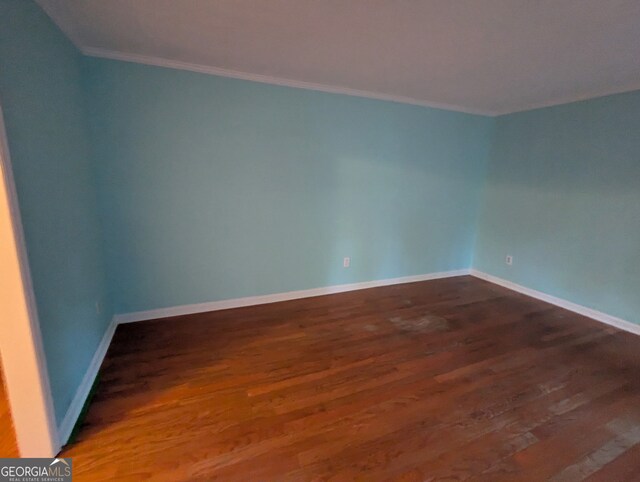 985 Lake Haven Ct, Roswell, GA 30076 - empty room featuring baseboards, wood finished floors, and ornamental molding