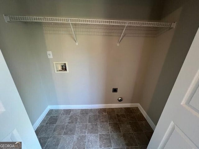 laundry room with baseboards, washer hookup, laundry area, and hookup for an electric dryer