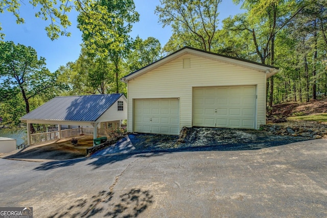 garage with a detached garage