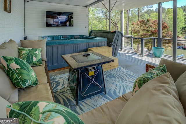 exterior space with an outdoor hangout area