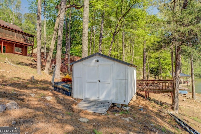 view of shed