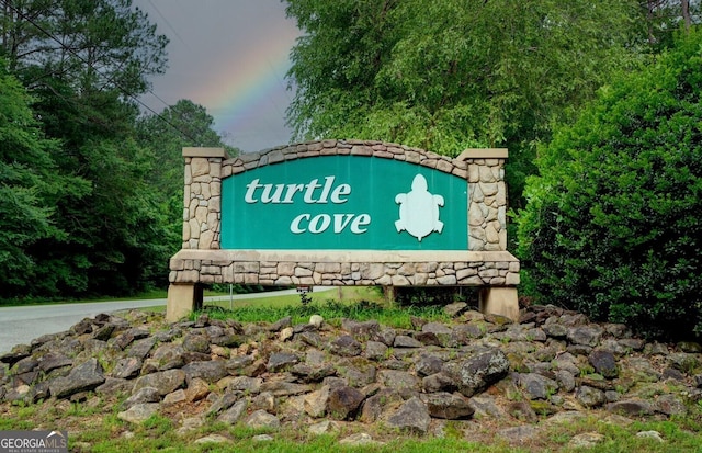 view of community sign
