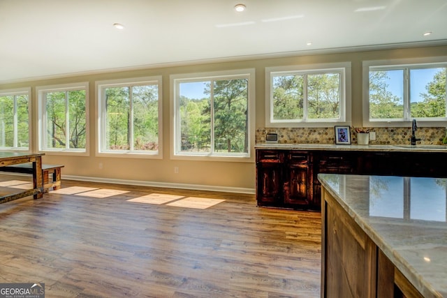 interior space with plenty of natural light and a sink