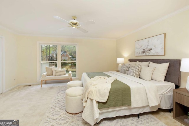 3711 Spinnaker Cir, Alpharetta, GA 30005 - bedroom featuring crown molding, ceiling fan, and baseboards