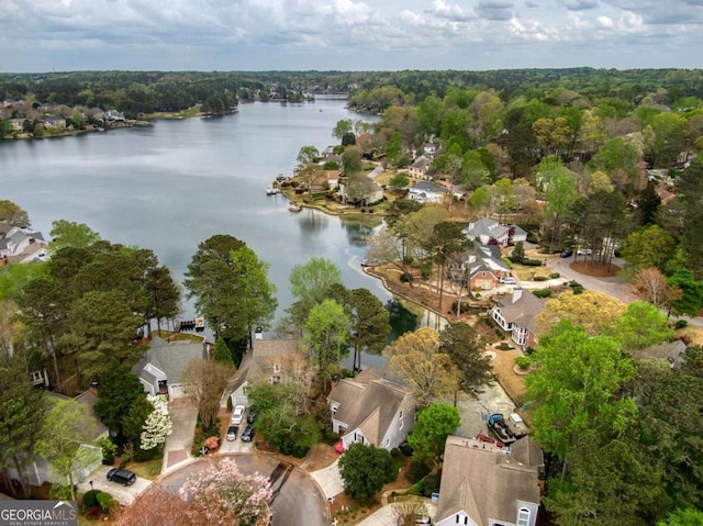 3711 Spinnaker Cir, Alpharetta, GA 30005 - aerial overview of property's location with a large body of water and nearby suburban area