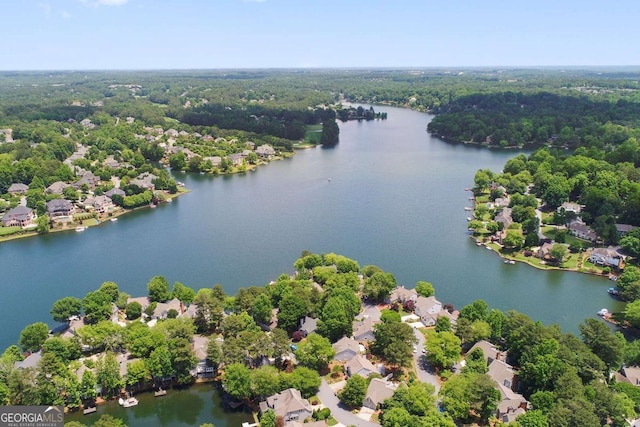 3711 Spinnaker Cir, Alpharetta, GA 30005 - aerial perspective of suburban area with a large body of water and a forest