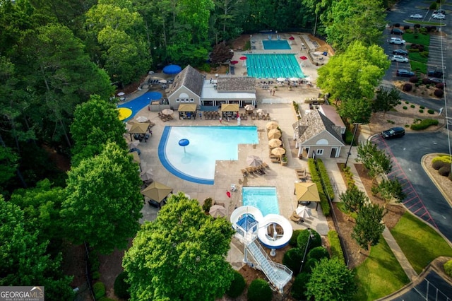 3711 Spinnaker Cir, Alpharetta, GA 30005 - view from above of property featuring a pool area