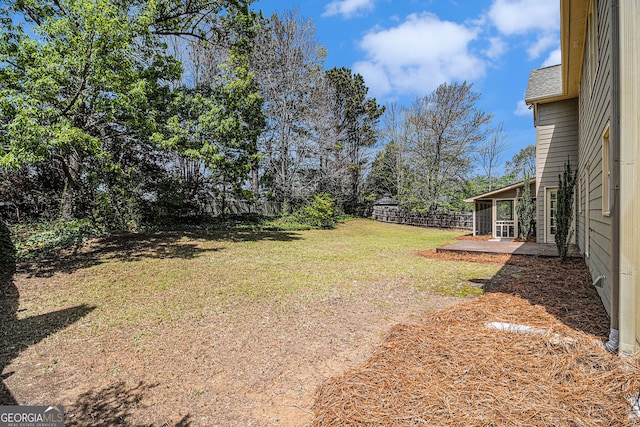 view of yard with a patio and a fenced backyard