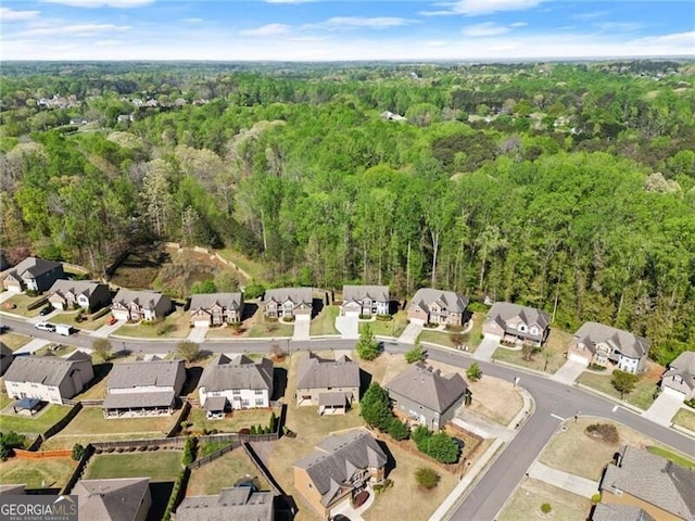 4735 Belcrest Way, Cumming, GA 30040 - aerial view featuring a forest view and a residential view