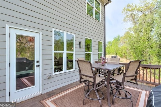 412 Nickajack Retreat Ln, Smyrna, GA 30082 - wooden terrace featuring outdoor dining area