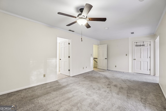 45 Willow Gln NE, Atlanta, GA 30342 - unfurnished bedroom with ornamental molding, visible vents, and carpet